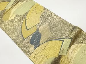 リサイクル 地紙に雲・芝草模様織出し袋帯